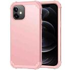 For iPhone 12 / 12 Pro 3 in 1 Shockproof PC + Silicone Protective Case(Rose Gold) - 1
