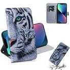 For iPhone 13 mini Coloured Drawing Horizontal Flip Leather Case, with Holder & Card Slots & Wallet (Tiger) - 1