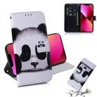 For iPhone 13 Coloured Drawing Horizontal Flip Leather Case, with Holder & Card Slots & Wallet(Panda) - 1