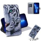 For iPhone 13 Pro Coloured Drawing Horizontal Flip Leather Case, with Holder & Card Slots & Wallet (Tiger) - 1