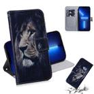 For iPhone 13 Pro Coloured Drawing Horizontal Flip Leather Case, with Holder & Card Slots & Wallet (Lion) - 1