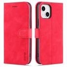 For iPhone 13 AZNS Skin Feel Calf Texture Horizontal Flip Leather Case with Card Slots & Holder & Wallet(Red) - 1