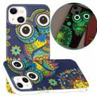 For iPhone 13 mini Luminous TPU Soft Protective Case (Blue Owl) - 1