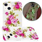 For iPhone 13 Luminous TPU Soft Protective Case(Rose Flower) - 1