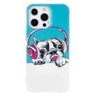 For iPhone 13 Pro Luminous TPU Soft Protective Case (Headset Dog) - 2