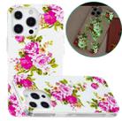 For iPhone 13 Pro Max Luminous TPU Soft Protective Case (Rose Flower) - 1