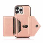 For iPhone 13 Pro Multi-functional Cross-body Card Bag TPU+PU Back Cover Case with Holder & Card Slot & Wallet (Rose Gold) - 4