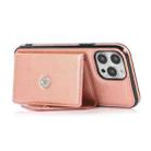 For iPhone 13 Pro Multi-functional Cross-body Card Bag TPU+PU Back Cover Case with Holder & Card Slot & Wallet (Rose Gold) - 5
