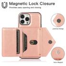 For iPhone 13 Pro Multi-functional Cross-body Card Bag TPU+PU Back Cover Case with Holder & Card Slot & Wallet (Rose Gold) - 6