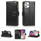 For iPhone 13 mini Multifunctional Crazy Horse Texture Horizontal Flip Leather Case with 9 Card Slot & Holder & Zipper Wallet & Lanyard (Black) - 1