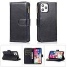 For iPhone 13 Pro Max Multifunctional Crazy Horse Texture Horizontal Flip Leather Case with 9 Card Slot & Holder & Zipper Wallet & Lanyard (Black) - 1