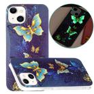 For iPhone 13 Luminous TPU Soft Protective Case(Double Butterflies) - 1