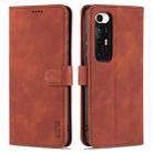 For Xiaomi Mi 10S AZNS Skin Feel Calf Texture Horizontal Flip Leather Case with Card Slots & Holder & Wallet(Brown) - 1