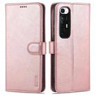 For Xiaomi Mi 10S AZNS Skin Feel Calf Texture Horizontal Flip Leather Case with Card Slots & Holder & Wallet(Rose Gold) - 1