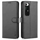 For Xiaomi Mi 10S AZNS Skin Feel Calf Texture Horizontal Flip Leather Case with Card Slots & Holder & Wallet(Black) - 1