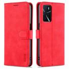 For OPPO A16 AZNS Skin Feel Calf Texture Horizontal Flip Leather Case with Card Slots & Holder & Wallet(Red) - 1