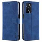 For OPPO A16 AZNS Skin Feel Calf Texture Horizontal Flip Leather Case with Card Slots & Holder & Wallet(Blue) - 1