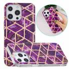 For iPhone 13 Pro Electroplating TPU Protective Case (Purple Rhombus) - 1