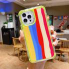 For iPhone 11 Pro Rainbow TPU + PC Glass Shockproof Case (Rainbow Pattern Green) - 1