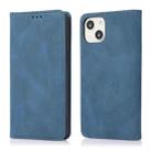 For iPhone 13 mini Strong Magnetic Crazy Horse Texture Horizontal Flip Leather Case with Holder & Card Slots & Wallet (Blue) - 1
