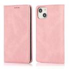 For iPhone 13 mini Strong Magnetic Crazy Horse Texture Horizontal Flip Leather Case with Holder & Card Slots & Wallet (Rose Gold) - 1