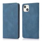 For iPhone 13 Strong Magnetic Crazy Horse Texture Horizontal Flip Leather Case with Holder & Card Slots & Wallet(Blue) - 1