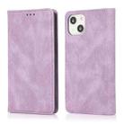 For iPhone 13 Strong Magnetic Crazy Horse Texture Horizontal Flip Leather Case with Holder & Card Slots & Wallet(Purple) - 1