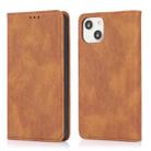 For iPhone 13 Strong Magnetic Crazy Horse Texture Horizontal Flip Leather Case with Holder & Card Slots & Wallet(Brown) - 1