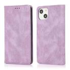 For iPhone 13 Pro Strong Magnetic Crazy Horse Texture Horizontal Flip Leather Case with Holder & Card Slots & Wallet (Purple) - 1