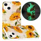 Luminous TPU Pattern Soft Protective Case For iPhone 13 mini(Sunflower) - 1