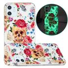 For iPhone 11 Luminous TPU Pattern Soft Protective Case (Red Flower Skull) - 1