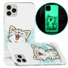 For iPhone 11 Pro Luminous TPU Pattern Soft Protective Case (Happy Cat) - 1