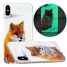 Luminous TPU Pattern Soft Protective Case For iPhone X / XS(White Fox) - 1