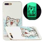 Luminous TPU Pattern Soft Protective Case For iPhone 8 Plus / 7 Plus(Happy Cat) - 1