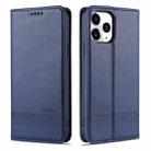 For iPhone 13 mini AZNS Magnetic Calf Texture Horizontal Flip Leather Case with Card Slots & Holder & Wallet (Dark Blue) - 1