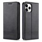 For iPhone 13 mini AZNS Magnetic Calf Texture Horizontal Flip Leather Case with Card Slots & Holder & Wallet (Black) - 1