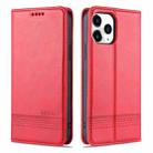 For iPhone 13 AZNS Magnetic Calf Texture Horizontal Flip Leather Case with Card Slots & Holder & Wallet(Red) - 1