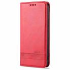 For iPhone 13 AZNS Magnetic Calf Texture Horizontal Flip Leather Case with Card Slots & Holder & Wallet(Red) - 2