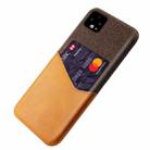 For Google Pixel 4 Cloth Texture PC + PU Leather Back Cover Shockproof Case with Card Slot(Orange) - 2