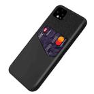 For Google Pixel 4 Cloth Texture PC + PU Leather Back Cover Shockproof Case with Card Slot(Black) - 2