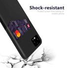 For Google Pixel 4 Cloth Texture PC + PU Leather Back Cover Shockproof Case with Card Slot(Black) - 3