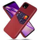For Google Pixel 4 Cloth Texture PC + PU Leather Back Cover Shockproof Case with Card Slot(Red) - 1