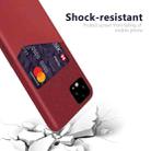 For Google Pixel 4 Cloth Texture PC + PU Leather Back Cover Shockproof Case with Card Slot(Red) - 3