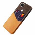 For Google Pixel 4a Cloth Texture PC + PU Leather Back Cover Shockproof Case with Card Slot(Orange) - 2