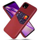 For Google Pixel 4 XL Cloth Texture PC + PU Leather Back Cover Shockproof Case with Card Slot(Red) - 1