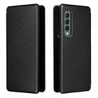 For Samsung Galaxy Z Fold3 5G Carbon Fiber Texture Horizontal Flip TPU + PC + PU Leather Case with Card Slot(Black) - 2