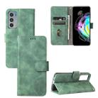 For Motorola Edge 20 Solid Color Skin Feel Magnetic Buckle Horizontal Flip Calf Texture PU Leather Case with Holder & Card Slots & Wallet(Green) - 1