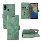 For ZTE Blade A51 Solid Color Skin Feel Magnetic Buckle Horizontal Flip Calf Texture PU Leather Case with Holder & Card Slots & Wallet(Green) - 1