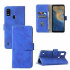 For ZTE Blade A51 Solid Color Skin Feel Magnetic Buckle Horizontal Flip Calf Texture PU Leather Case with Holder & Card Slots & Wallet(Blue) - 1