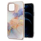 For iPhone 13 Electroplating Pattern IMD TPU Shockproof Case(Milky Way White Marble) - 1